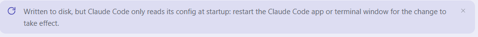 The restart reminder, listing old processes still running