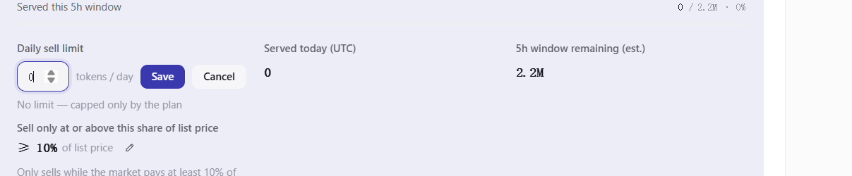 The daily sell limit