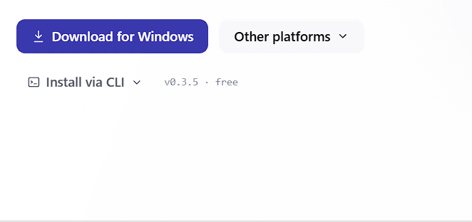 The download button on the Asale home page, with the "Other platforms" dropdown open